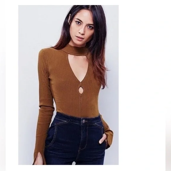 Free People Intimates Keyhole Mockneck long sleeve - Picture 1 of 6